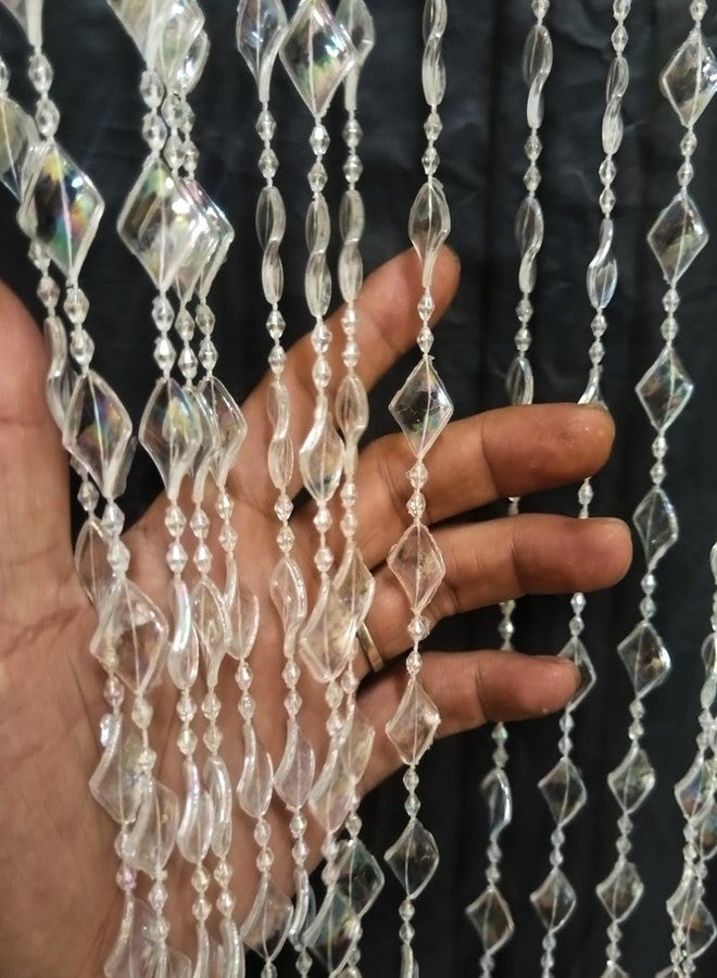 ave split Beaded Curtain Doorways Acrylic Hanging Door Beads String Curtains Tassel Room Divider Screen Decor for Doorway Window Living Room Wedding 050-f-g (Shiny Transparent) - Image 5