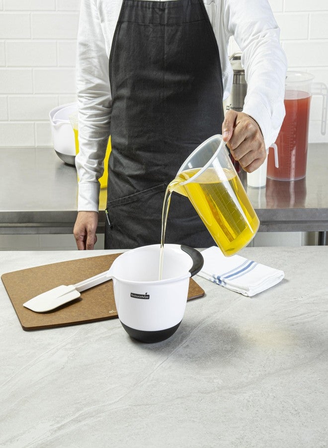 ريستورنت وير أكواب قياس للمطاعم، عبوة من 10 أكواب قياس مخروطية الشكل بسعة 1 كوارت، أوعية قياس السوائل بمقبض على شكل حرف I، تدريجات بارزة، شفافة، مقاومة للكسر والتشقق، مثالية للخبز - Image 5