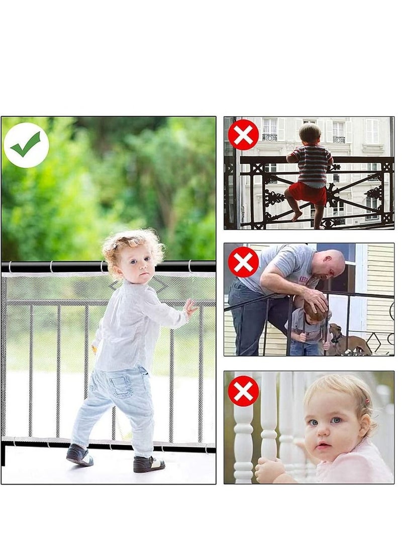 Durable Adjustable Child Banister Safety Guard Removable Balcony and Stairway Safety Net 200cm*79cm