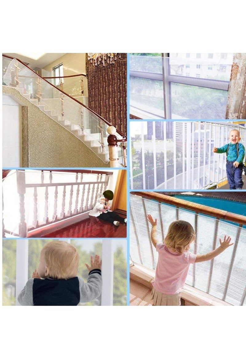 Durable Adjustable Child Banister Safety Guard Removable Balcony and Stairway Safety Net 200cm*79cm