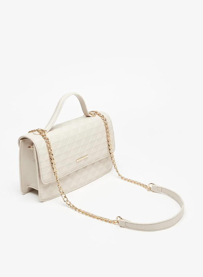 Flora Bella By Shoexpress Women's Textured Satchel Bag with Top Handle and Magnetic Closure