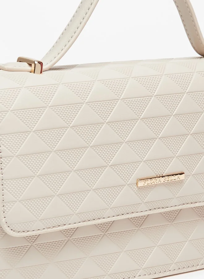 Flora Bella By Shoexpress Women's Textured Satchel Bag with Top Handle and Magnetic Closure