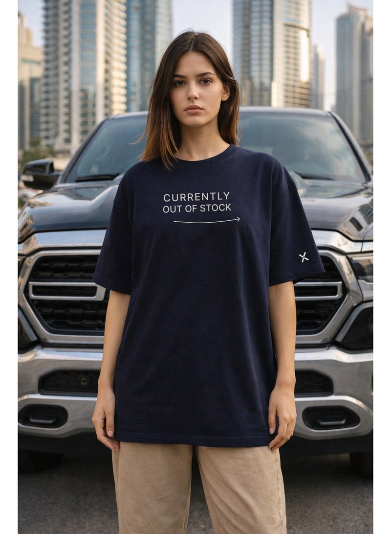 NOMAiX Currently Out of Stock T-Shirt | Graphic Oversized Tee | Streetwear Slogan | Oversized Drop Shoulder | Unisex | Made in UAE - Image 3