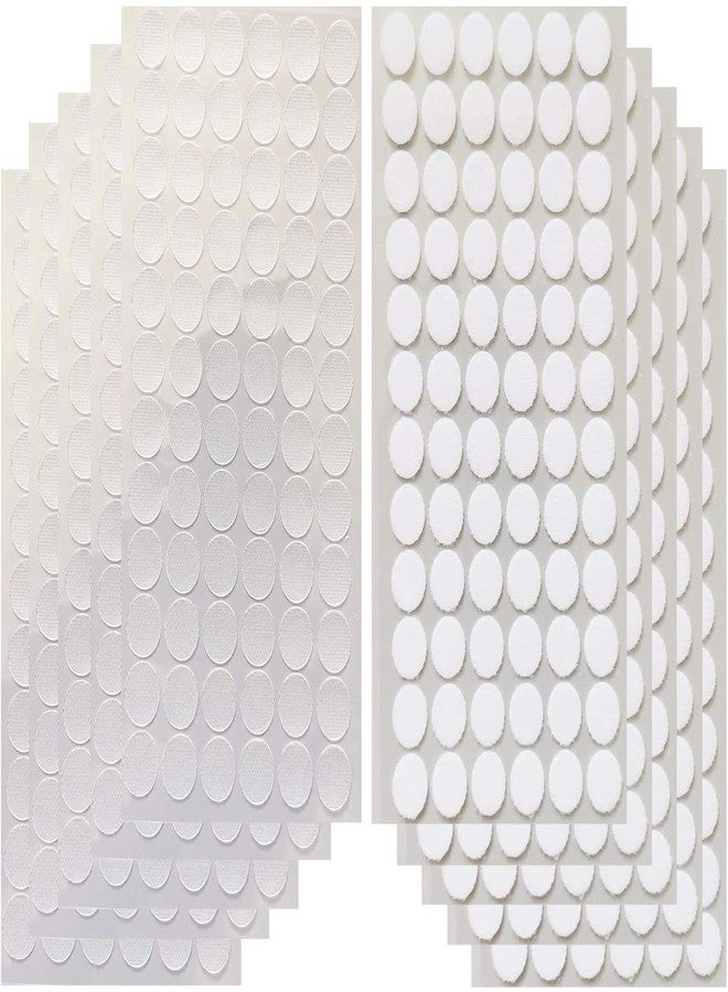 Vkey Transparent Sticky Back Thin Clear Dots with Adhesive Hook & Loop Coins Tapes (1.5cm/216pairs) - Image 1