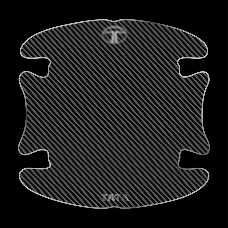 BIG FLAG BFRC 3D Gel Finish Car Door Carbon Fiber Handle Cup Scratch Guard Sticker Universal for Specific Brand (Pack of 4) (MRDRCFVAR) (TATA) - Image 1
