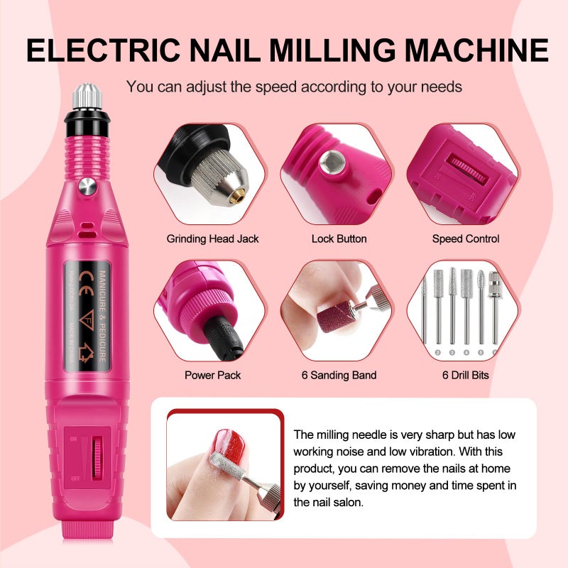 COSCELIA 53ps Gel Nail Polish Kit with U V light and Drill Starter Kit 35 Spring Colors Gel Polish 5pcs Top Base Coat LED Lamp Nail Art All Seasons Gel Manicure Kit Gifts for Women - Image 3