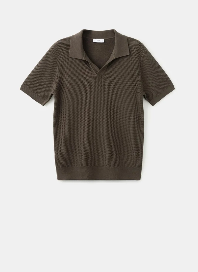 Mango Man  100% cotton knitted polo structure for Men | Best Price UAE