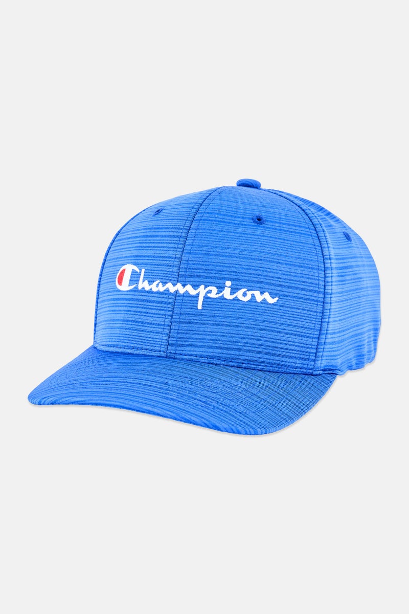 Champion Men Embroidered Logo Elastic Cap, Blue - Image 1
