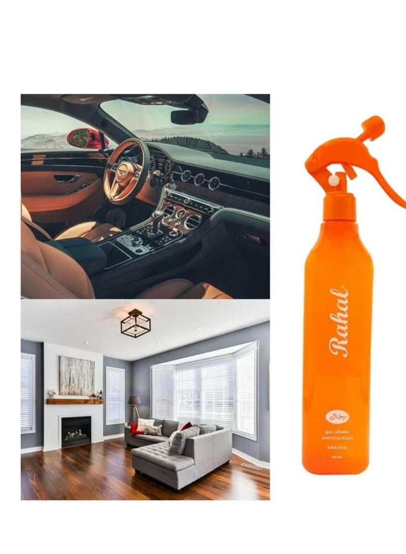 Rahal Air Freshener Orange Scent 400ml - Refreshing scent for use in the home, office and car - Long-lasting freshness - Image 2