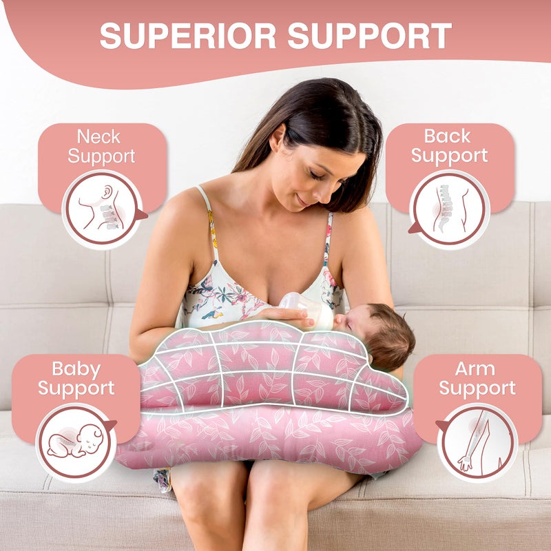 PILLANI Nursing Pillow, Breastfeeding Pillows for Enhanced Safety & Comfort for Mom & Baby, Removable Cotton Cover, Adjustable Waist Strap, Breastfeeding Essentials, Baby Registry Search - Image 4