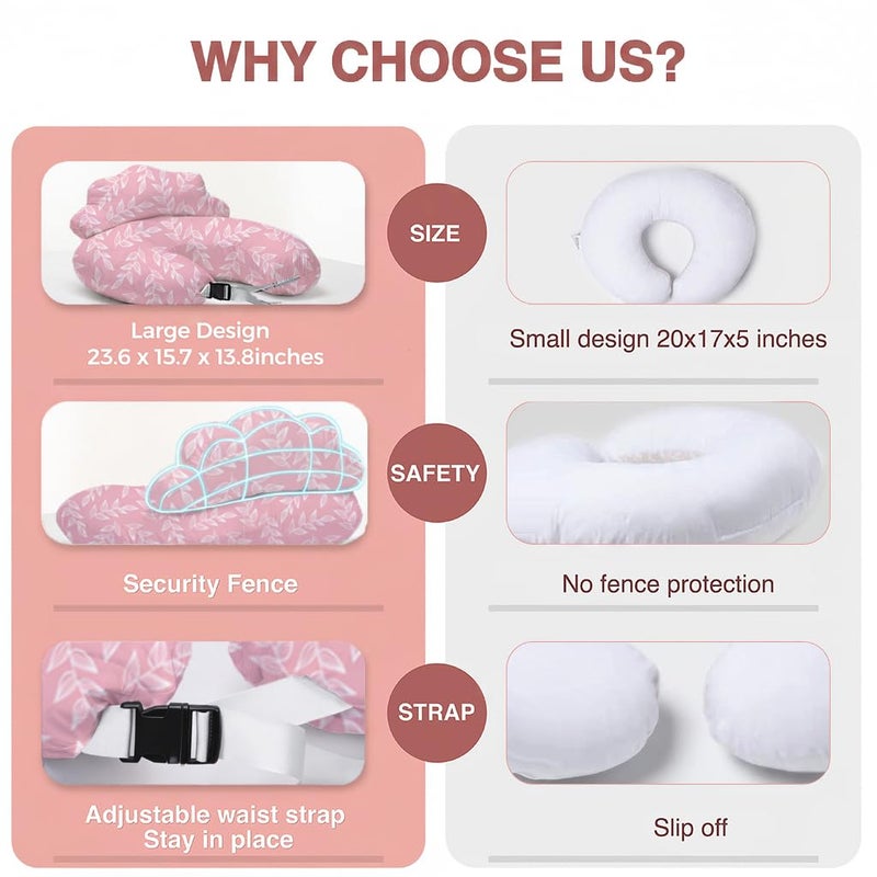 PILLANI Nursing Pillow, Breastfeeding Pillows for Enhanced Safety & Comfort for Mom & Baby, Removable Cotton Cover, Adjustable Waist Strap, Breastfeeding Essentials, Baby Registry Search - Image 5