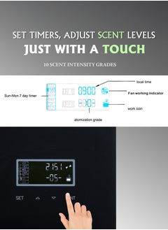 CORAL AROMA Aeroscent Touch Scent Diffuser Machine For Home And Office | HVAC Scent Machine | Infused With Cold Air Diffusion Technology | 1000 CBM Coverage | Touch Screen Control | Timer Settings  - Image 3