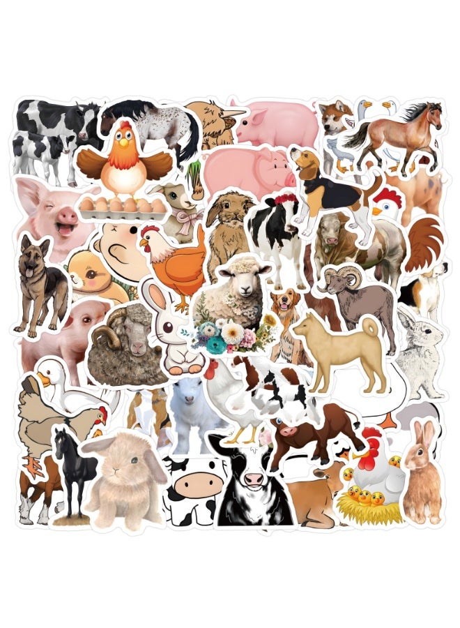 NIBEMINENT 60 Pcs Cartoon Farm Deco Kit Waterproof Stickers, High Definition Printing Bright Colors, Suitable for Laptop Skateboard Luggage Water Bottle Guitar DIY - Image 2