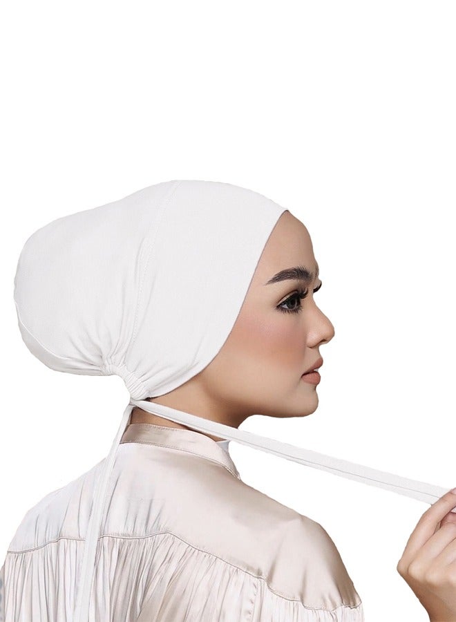 Hijab Undercaps for Women Solid Color Inner Tube Cap Muslim Beain Caps  - Image 1