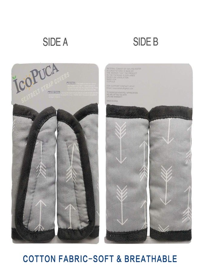 ICOPUCA Car Seat Strap Pads Covers for Baby Kids, Seat Belt Covers Cushion for boy Girl, Protect Neck and Shoulder rubbing, Anti-Slip Design, fit Stroller/Carrier/Pushchair; Soft Cotton, Arrow Pattern - Image 3