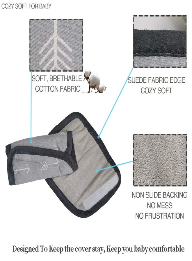 ICOPUCA Car Seat Strap Pads Covers for Baby Kids, Seat Belt Covers Cushion for boy Girl, Protect Neck and Shoulder rubbing, Anti-Slip Design, fit Stroller/Carrier/Pushchair; Soft Cotton, Arrow Pattern - Image 5