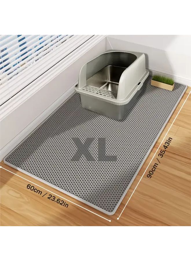 Extra Large Double Layer Litter Mat Grey XL 35 43x23 62 Inch Splashproof Leakproof Washable - Image 1