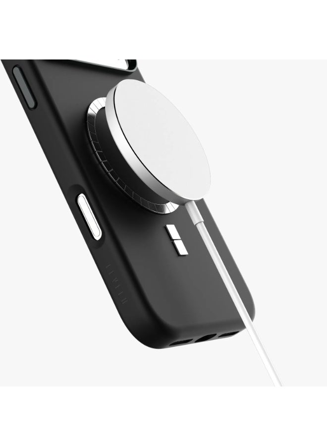 ليفيلو غطاء سيليكون سائل Iris Magsafe لهاتف iPhone 17 Pro / غطاء لجهاز iP17 Pro / مصد مقاوم للصدمات / 5 أقدام | مُختبر ضد السقوط من ارتفاع 1.5 متر / مغناطيس قوي - أسود - Image 4