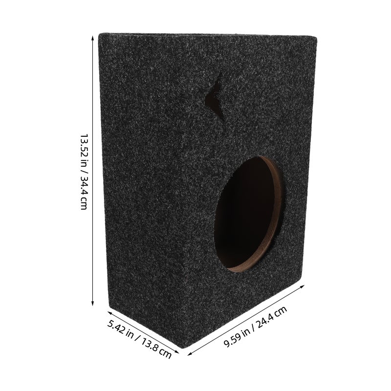 Square Portable Speaker Enclosure Box for Car Audio Black Wooden Subwoofer Cabinet - Image 2