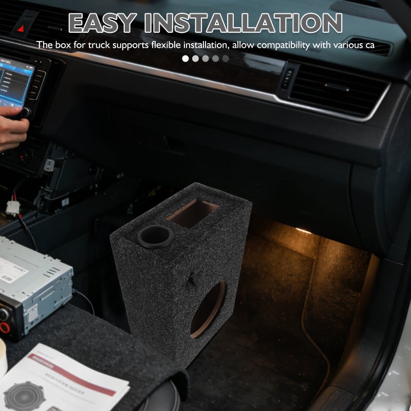 Square Portable Speaker Enclosure Box for Car Audio Black Wooden Subwoofer Cabinet - Image 5