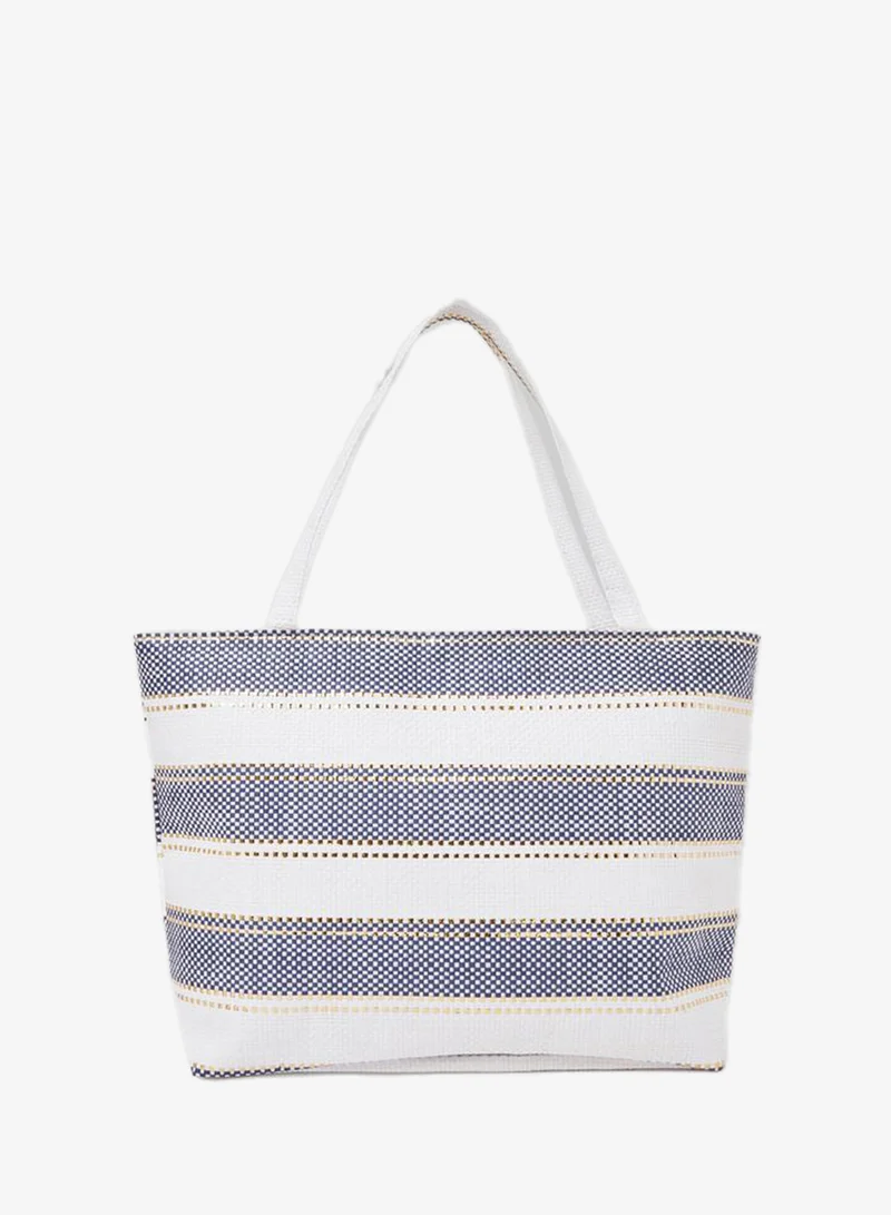 Styli  Striped Woven Beach Tote Bag for Women | Best Price UAE