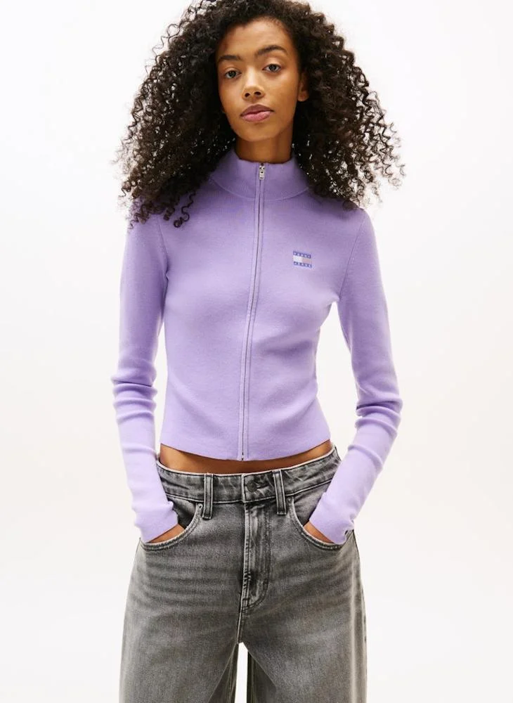 تومي جينز Logo High Neck Jacket