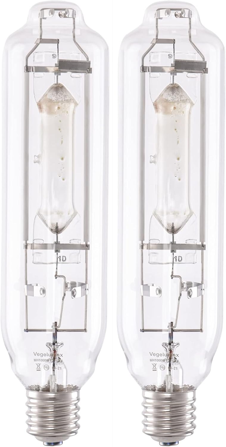 Vegelumax MH 1000W Metal Halide HID Grow Light Bulb Lamp High PAR Enhanced Blue and Violet Spectrums for Horticulture Indoor Plants,CCT 6000K,92,000 Lumens,Great for Commercial Applications,2 Pack - Image 4
