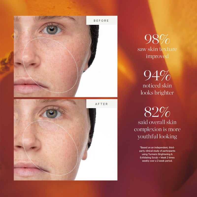 KORA Organics Turmeric Brightening & Exfoliating Mask, Multi-Use Facial Scrub, Polish & Illuminate, Certified Organic Exfoliating Face Mask, Cruelty Free, 1.01 fl oz - Image 4