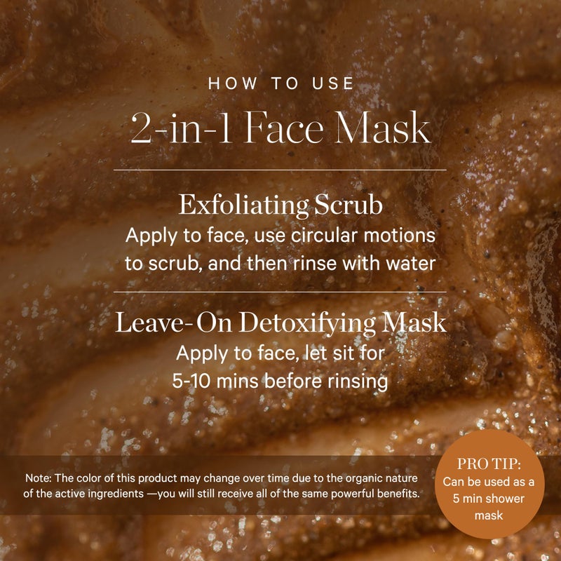 KORA Organics Turmeric Brightening & Exfoliating Mask, Multi-Use Facial Scrub, Polish & Illuminate, Certified Organic Exfoliating Face Mask, Cruelty Free, 1.01 fl oz - Image 3