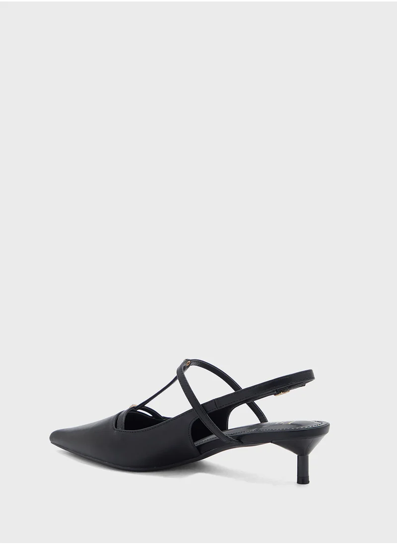 ELLA Stud Detail Pointy Backstrap Pump
