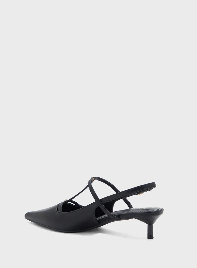 ELLA Stud Detail Pointy Backstrap Pump