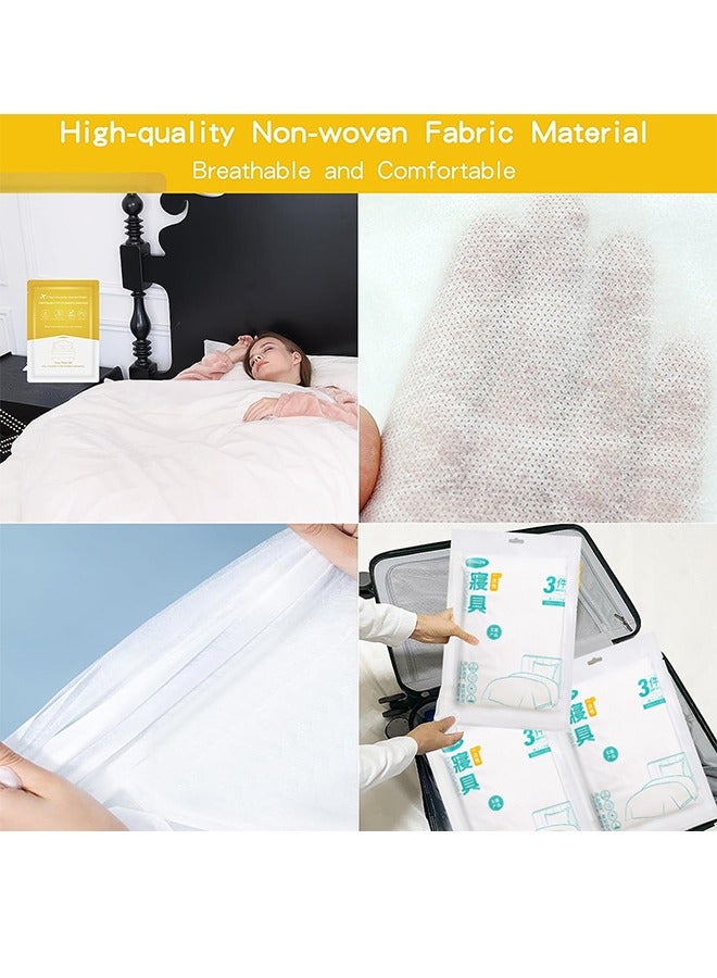 بطانيات قابلة للاستعمال لغطاء لحاف السفر *1 كيس الوسادة *1 ورق سرير مضاد للتربة *1 فندق - Image 4