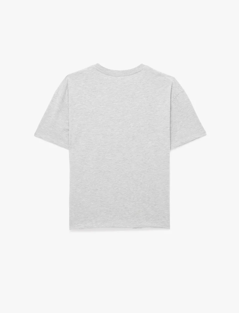 Koton  Embroidered Crew Neck Relaxed Fit T-Shirt for Women | Best Price UAE