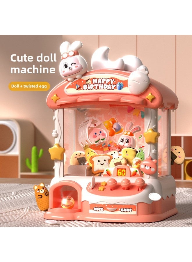 Shake Tone Same Household Doll Clamping Machine Toy Small Electric Doll Clamping Machine Children's Mini Doll Clamping Machine-Colour:*Cute Rabbit Large Claw Machine - Dual Power Supply - Image 2