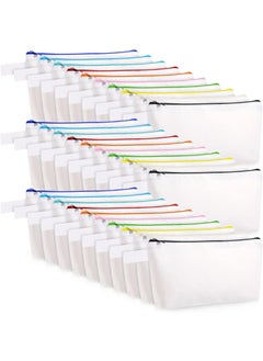 Saintrygo Saintrygo 30 Pieces Makeup Canvas Bags in Bulk, Travel Cosmetic Blank DIY Bags Craft Pouch Makeup Canvas Zipper Pouch for Women(8.66 x 5.11 x 1.77 Inches) 