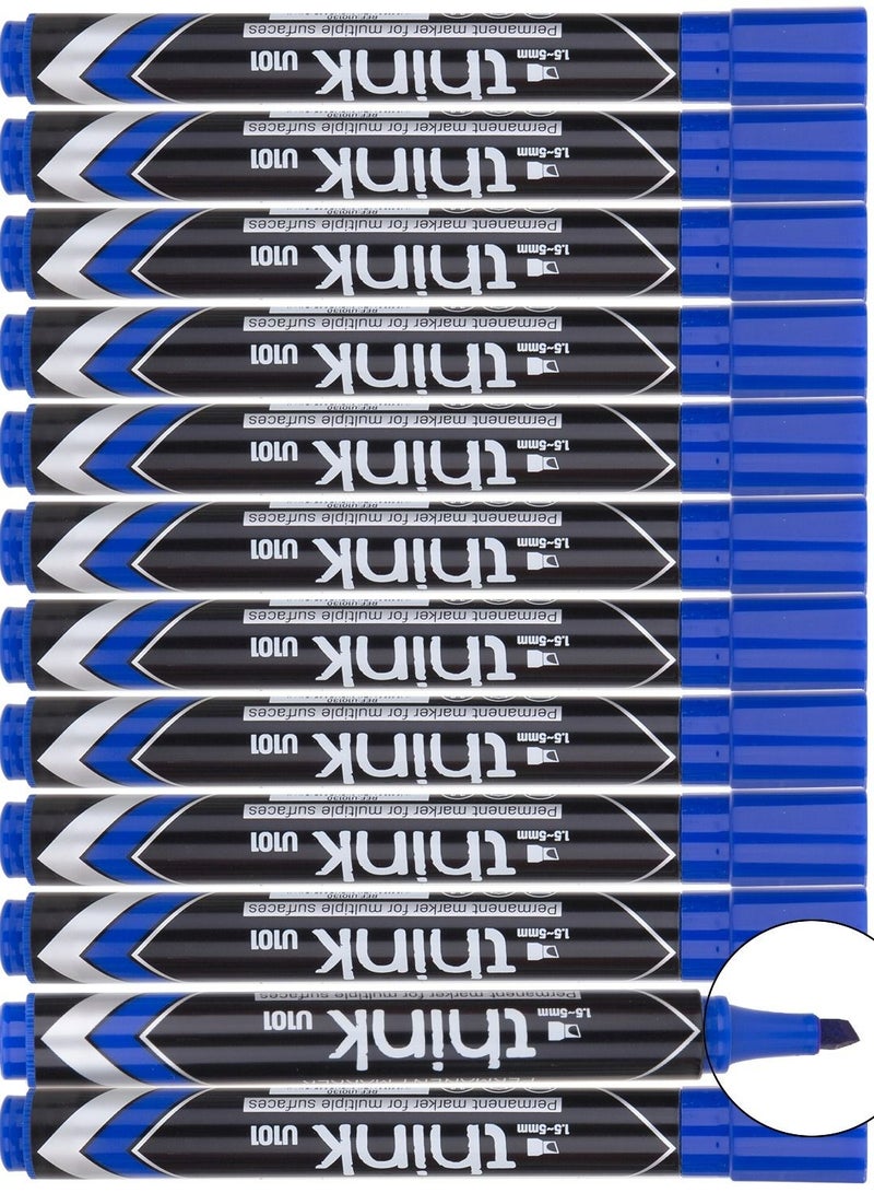 Deli Permanent Marker Blue EU10130 1.5-5mm Low Odour Ink - Image 3