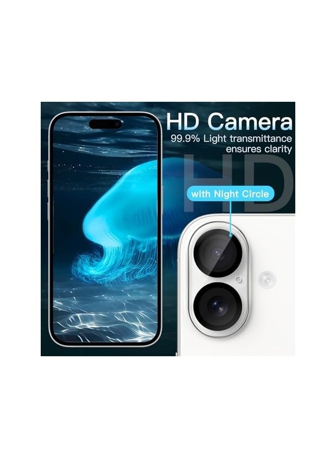 بروماس واقي عدسة الكاميرا لهاتف iPhone 16 6.1 بوصة وiPhone 16 Plus 6.7 بوصة، زجاج مقسى 9H، مضاد للخدش، صديق للحافظة، لا يؤثر على اللقطات الليلية، شفاف عالي الدقة، 3 عبوات - Image 5