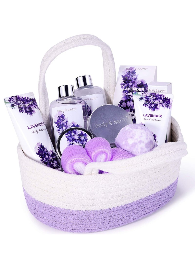 BODY & EARTH - Gift Baskets for Women - Regalos Para Mujer, Body & Earth Gift Sets with Bubble Bath, Shower Gel, Body Lotion, Lavender Spa Gifts for Women, Spa Kit Mom Gifts, Birthday Gifts for Her - Image 1