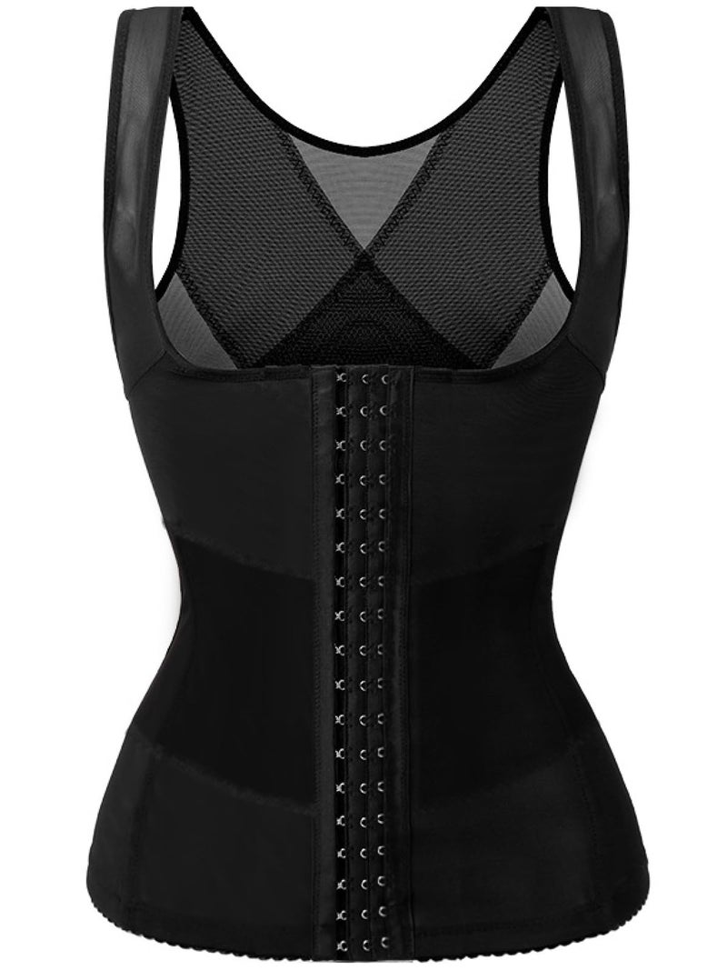 SHAPSHE Waist Trainer for Women Workout Corset Waist Cincher Shapewear Tummy Control Vest Body Shaper Invisible Girdle Black - Image 2
