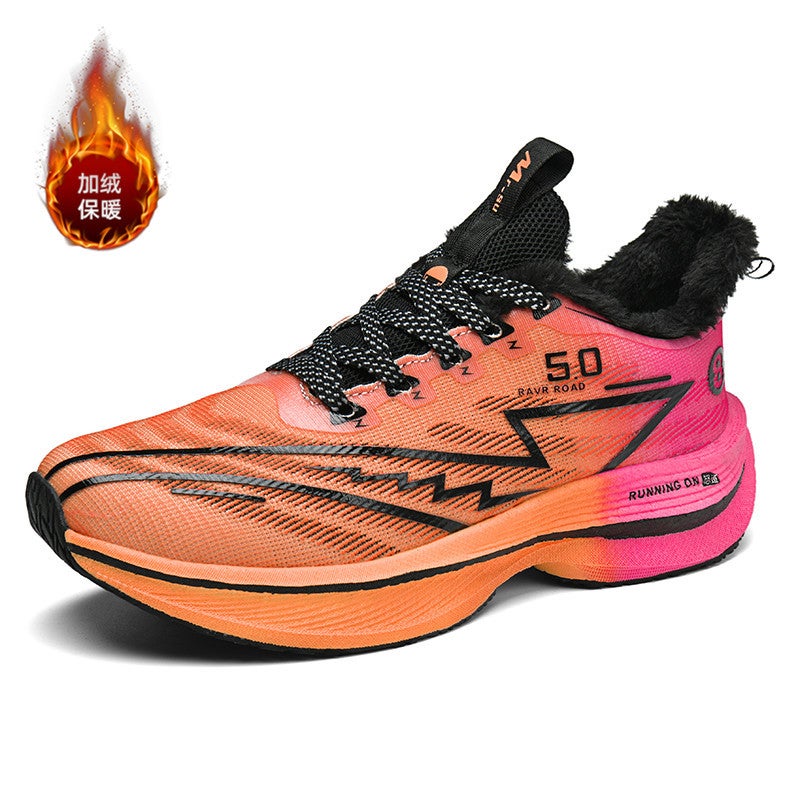 New Red Rabbit 8Pro Fleece-Lined Running Shoes Winter Thick Cotton Shoes Sports Running Shoes Student Leather Waterproof Zhongda Children'S Shoes - Image 1