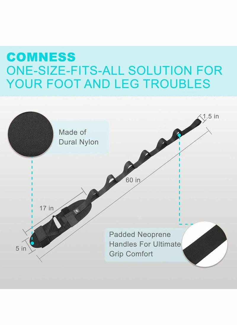 Excefore - Leg Stretch Band, Yoga Foot Stretching Strap, Calf Stretcher, for Plantar Fasciitis, Heel Spurs, Foot Drop, Achilles Tendonitis Hamstring, Physical Therapy Stretch Assist - Image 1