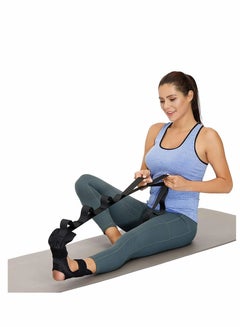 Foot and Calf Stretcher-Stretching Strap For Plantar Fasciitis , Heel  Spurs, Foot Drop, Achilles Tendonitis & Hamstring. Yoga Foot & Leg Stretch  Strap. (Black)
