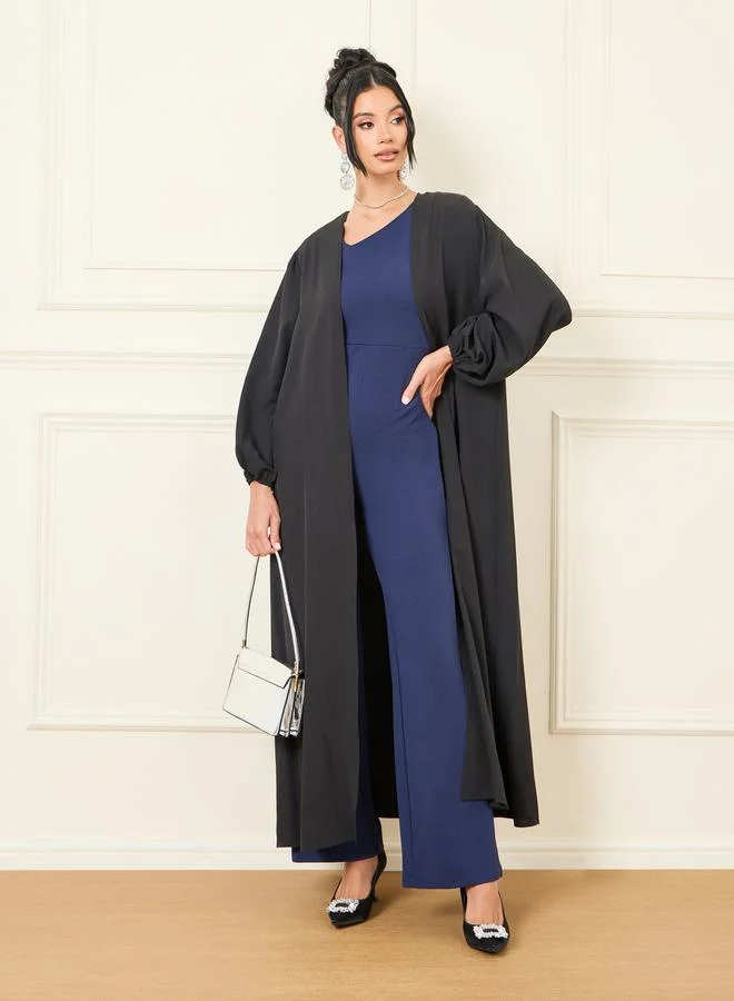 Styli Solid Volume Sleeves Regular Fit Maxi Length Kimono