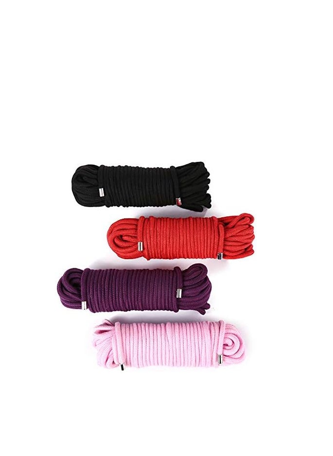 ECVV - 2Pack 10 M/33 Feet 8 MM All Purpose Rope Soft Cotton Rope Cord Thick Cotton Twisted Cord (Black) - Image 1