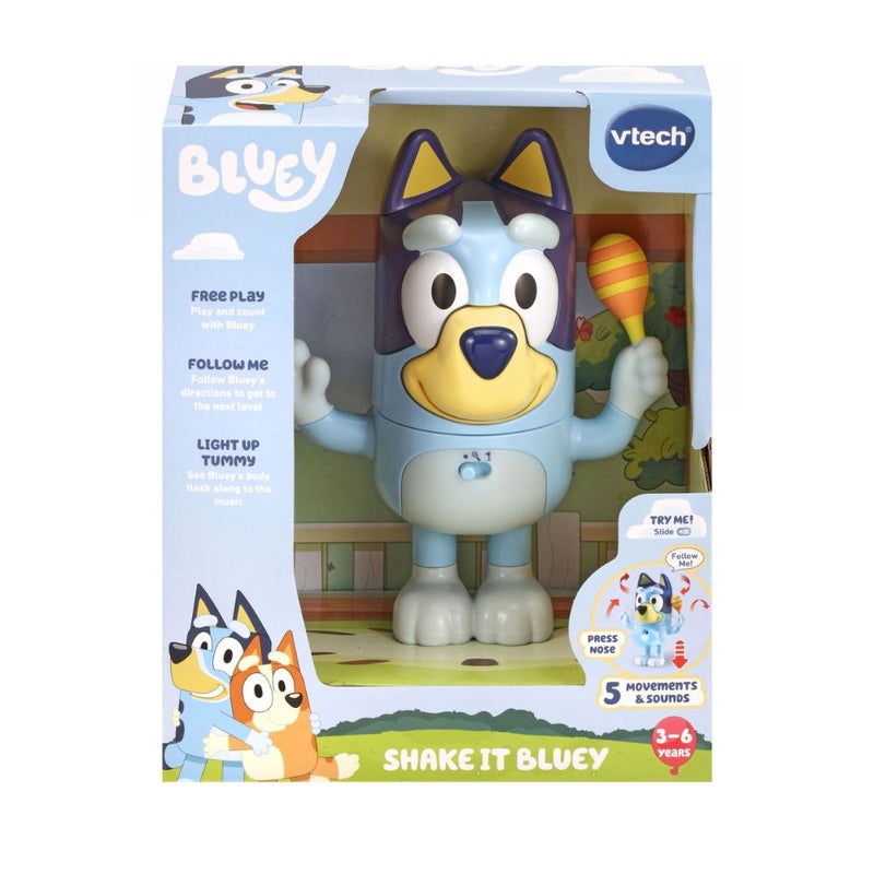 VTech Bluey Shake It Bluey (Blue) | Interactive Toddler Toy with Music, Sounds and Phrases from the TV show, Educational Learning | Ideal Gift for Kids 3, 4, 5 + Years - Image 1