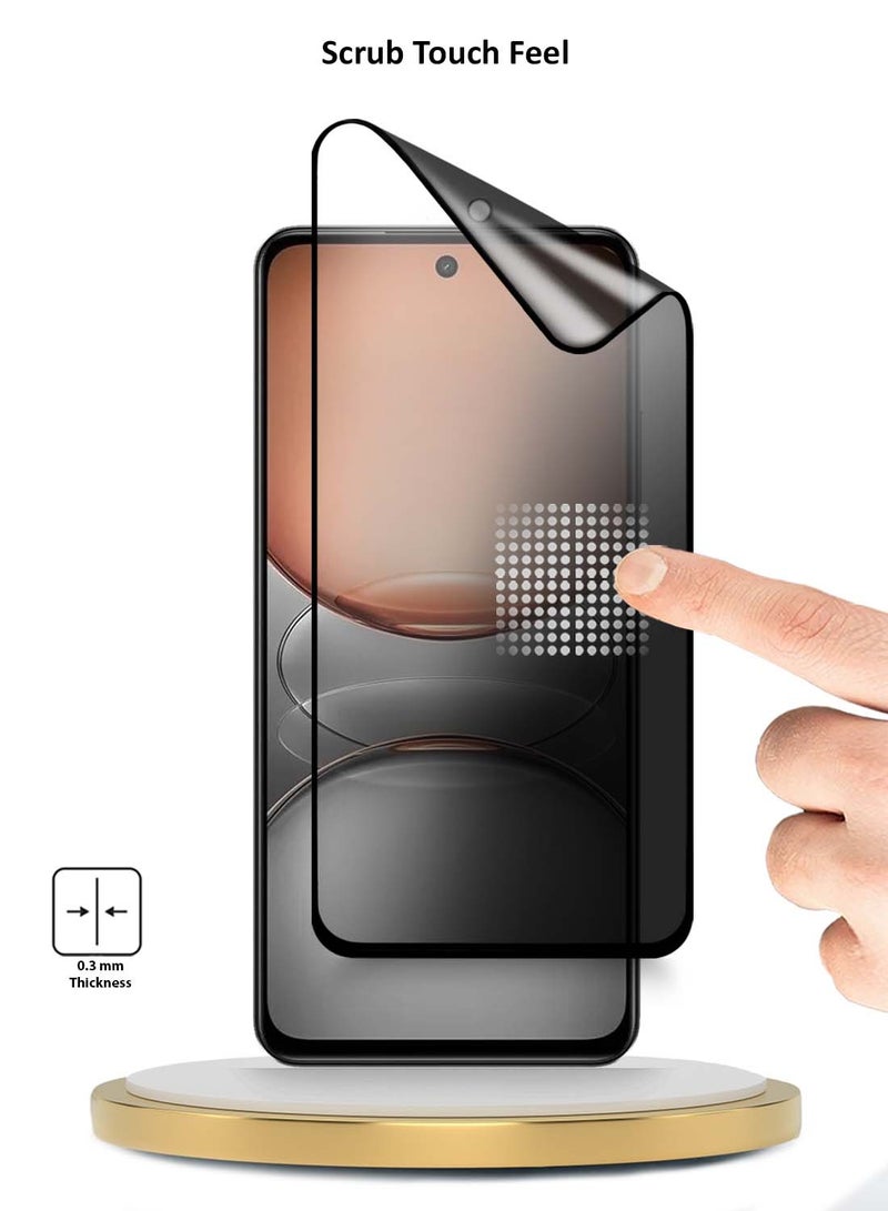 Wtech Realme C75 4G 2024 Premium Nano Ceramic Privacy Full Glue Full Cover Matte Flexible Screen Protector (MSCNMP) - Clear/Black - Image 3