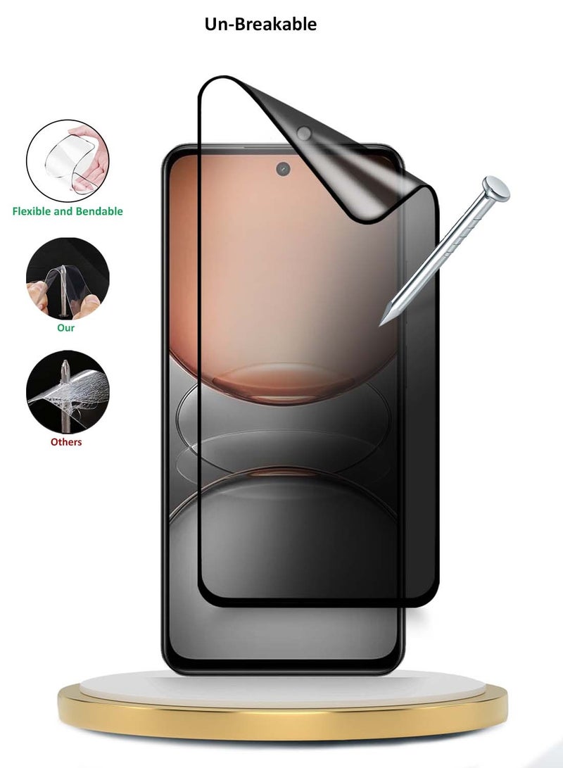 Wtech Realme C75 4G 2024 Premium Nano Ceramic Privacy Full Glue Full Cover Matte Flexible Screen Protector (MSCNMP) - Clear/Black - Image 4