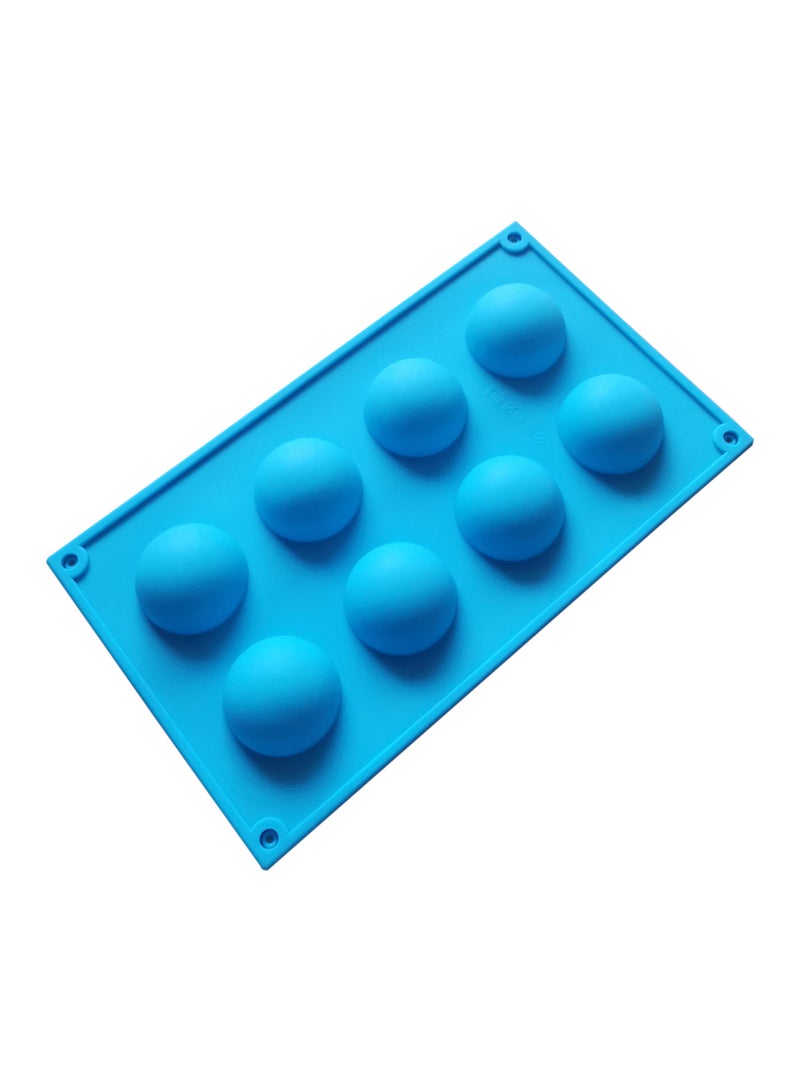 asmat 8 chamber Blue Silicone Half Sphere Non-Stick Baking Mould ,Silicone Sphere Molds for Baking – Blue Semi-Circular Design  - Image 2