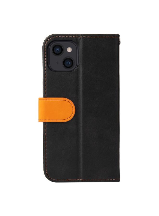 زبون جراب لهاتف iPhone 13 Business Stitched - جراب جلد PU ملون قابل للطي أفقيًا مع حامل وفتحات للبطاقات وإطار للصور - Image 3