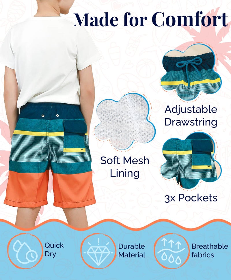 KAILUA SURF Boys Swim Trunks Quick Dry Boardshorts for Boys & Girls Sizes 2T to 18/20 - Image 3